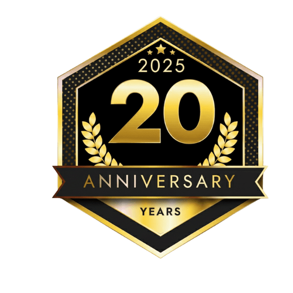 Lime 20-year anniversary badge, celebrated in 2025